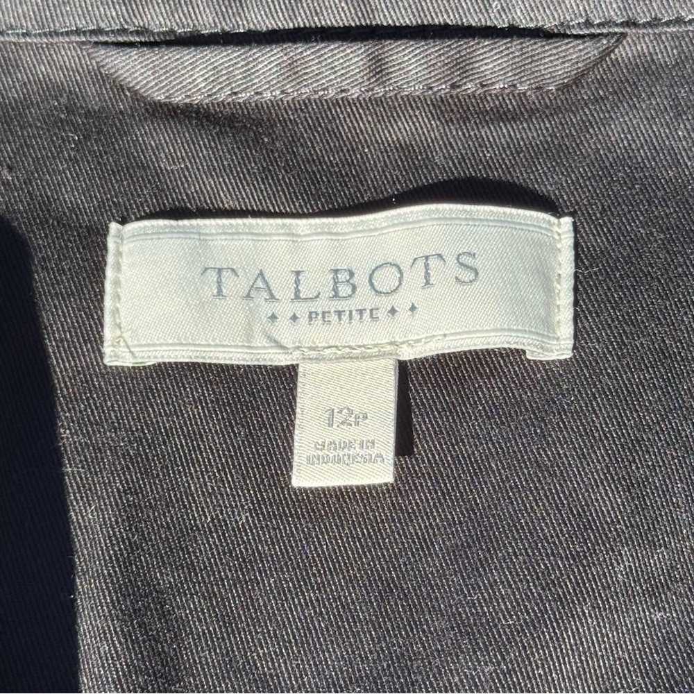 Talbots Jacket Black with Gold Tone Snaps & Zipper Size 12P - Picture 7 of 12